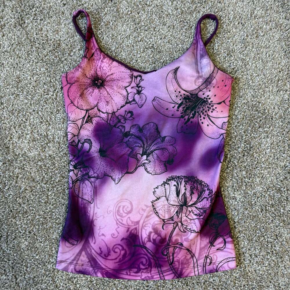 Lotus floral purple yoga tank top